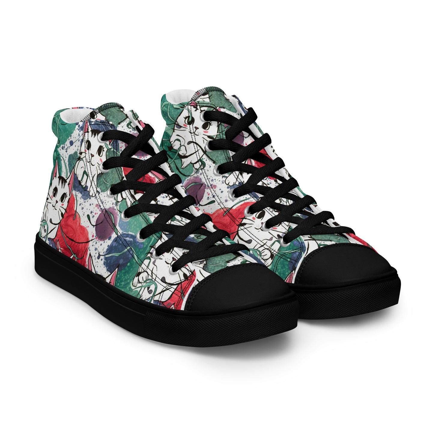 Vibrant Cat Splash high top canvas