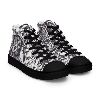 Intricate Canine Art Women’s high top canvas shoes