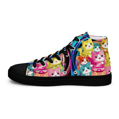 Colorful Cat Crew high top canvas