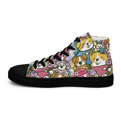 Playful Pooches high top canvas