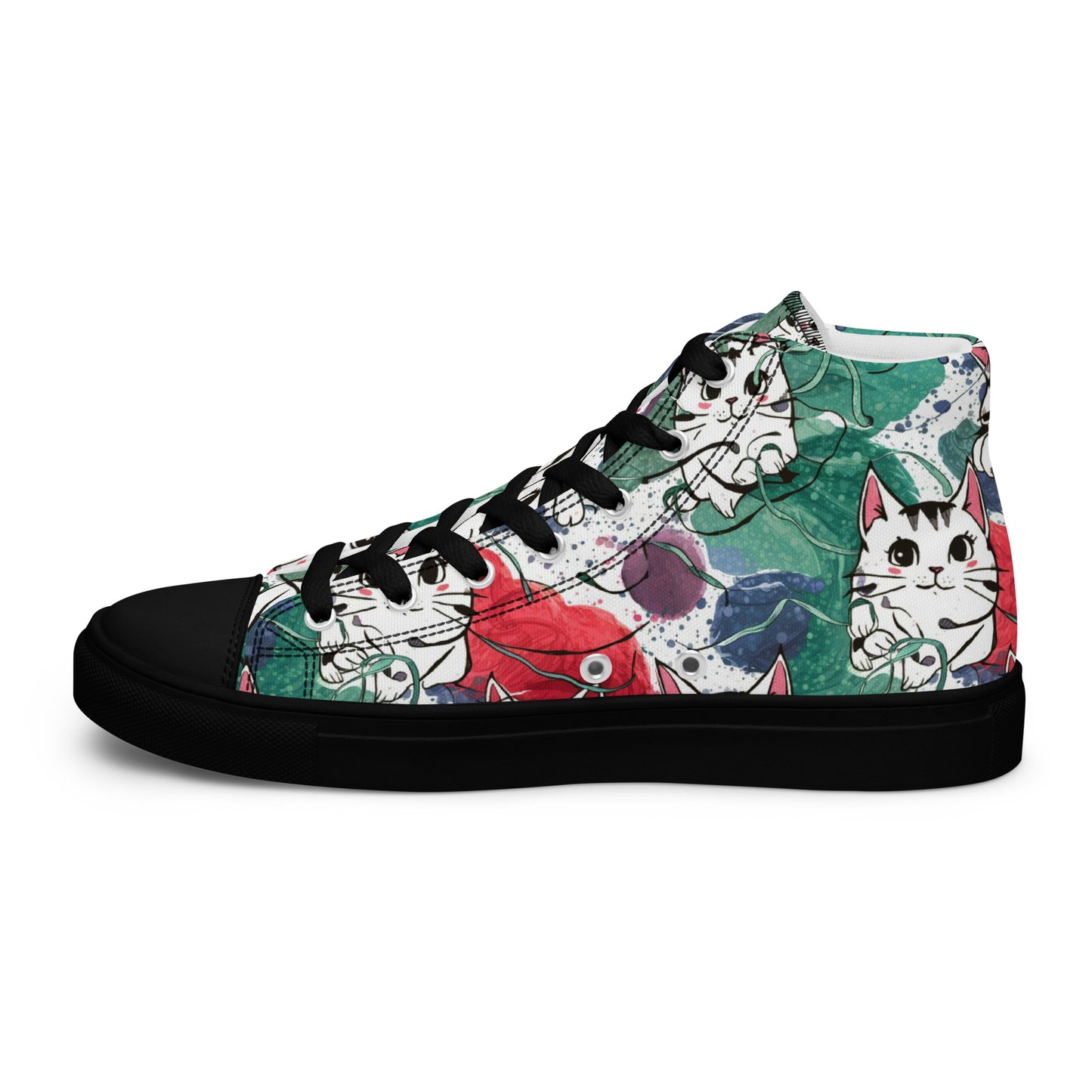 Vibrant Cat Splash high top canvas