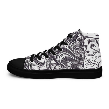 Intricate Canine Art Women’s high top canvas shoes