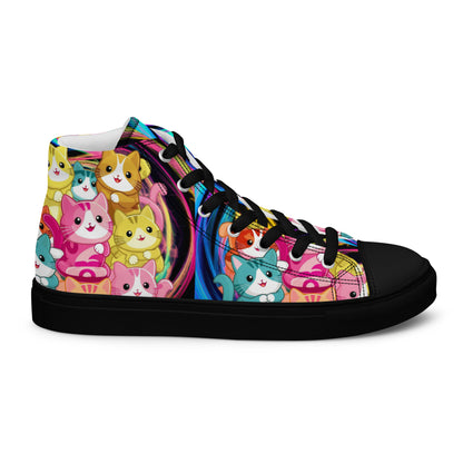 Colorful Cat Crew high top canvas