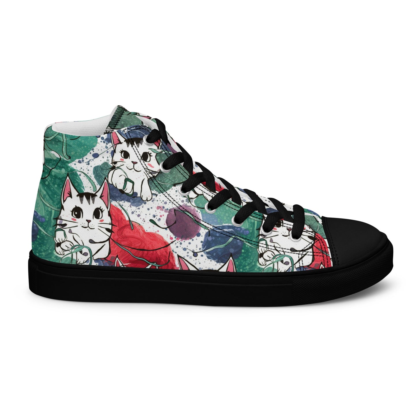 Vibrant Cat Splash high top canvas