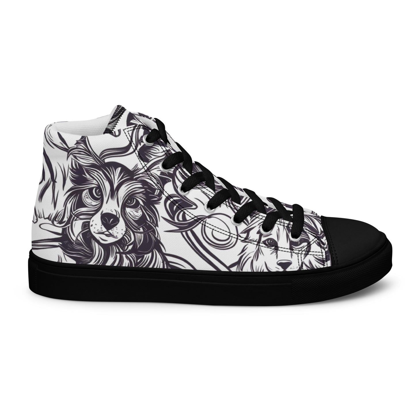 Intricate Canine Art Women’s high top canvas shoes