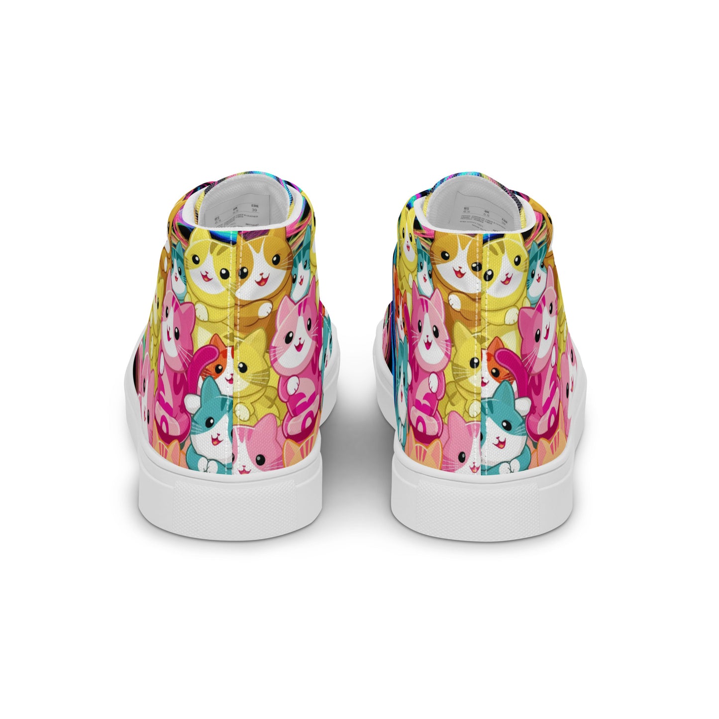 Colorful Cat Crew high top canvas