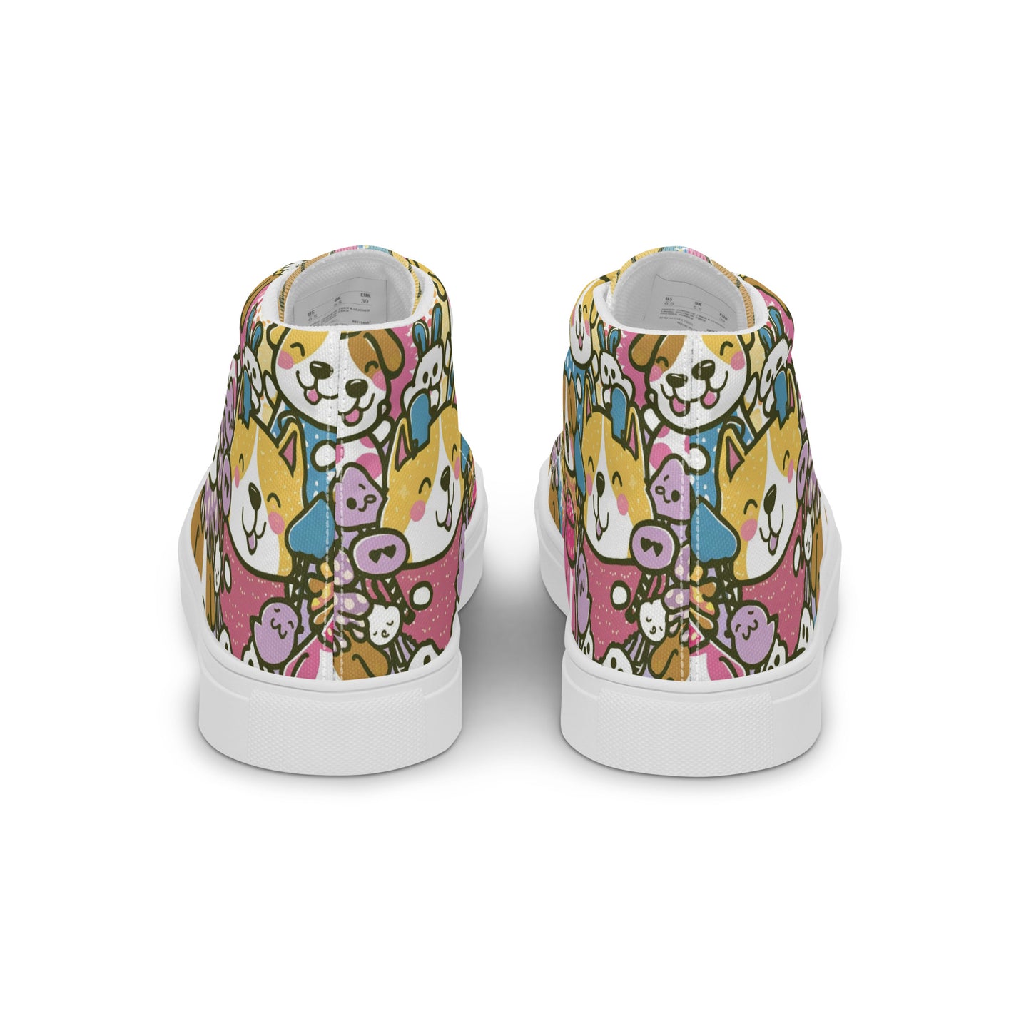 Playful Pooches high top canvas