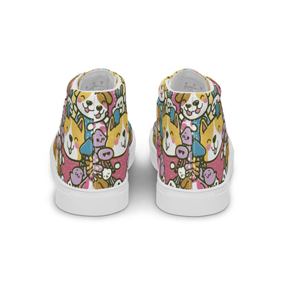 Playful Pooches high top canvas