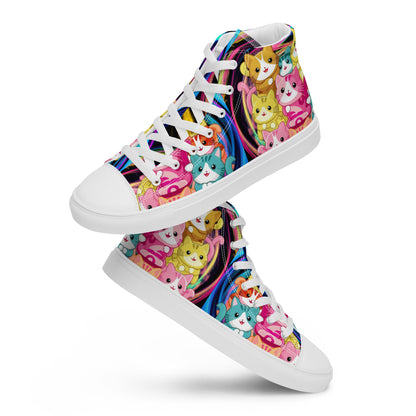 Colorful Cat Crew high top canvas