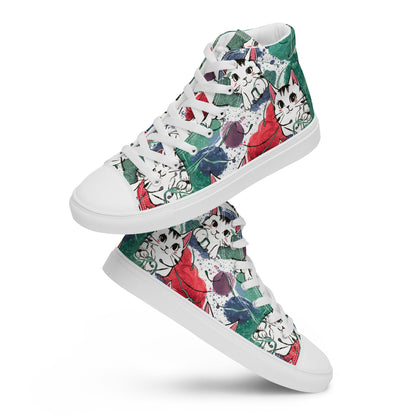 Vibrant Cat Splash high top canvas