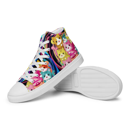 Colorful Cat Crew high top canvas