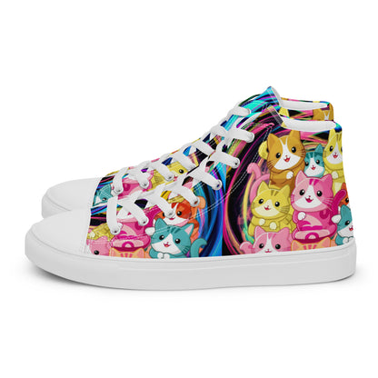 Colorful Cat Crew high top canvas