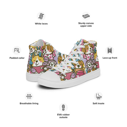 Playful Pooches high top canvas