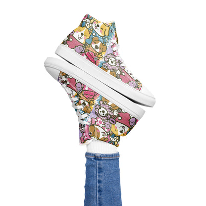 Playful Pooches high top canvas