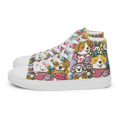 Playful Pooches high top canvas