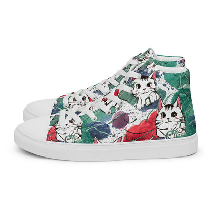 Vibrant Cat Splash high top canvas