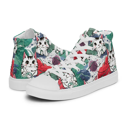 Vibrant Cat Splash high top canvas