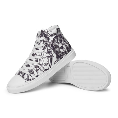 Intricate Canine Art Women’s high top canvas shoes