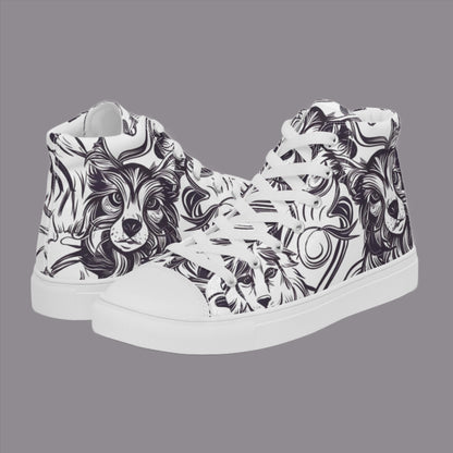 Intricate Canine Art Women’s high top canvas shoes