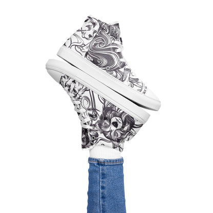 Intricate Canine Art Women’s high top canvas shoes