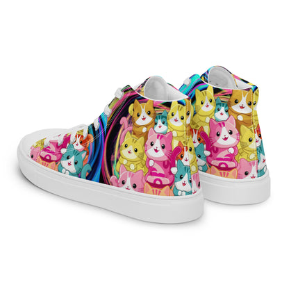 Colorful Cat Crew high top canvas