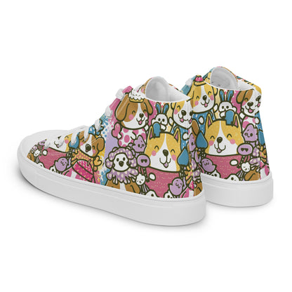 Playful Pooches high top canvas