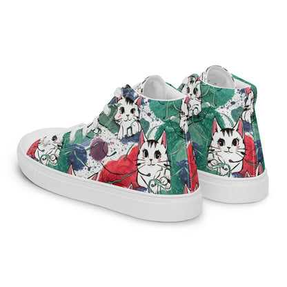 Vibrant Cat Splash high top canvas