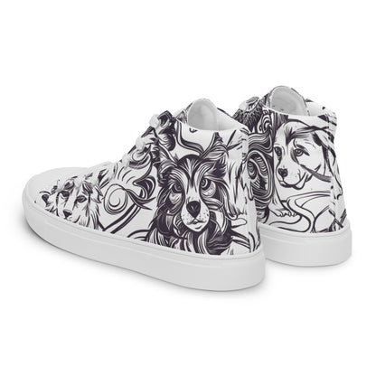 Intricate Canine Art Women’s high top canvas shoes