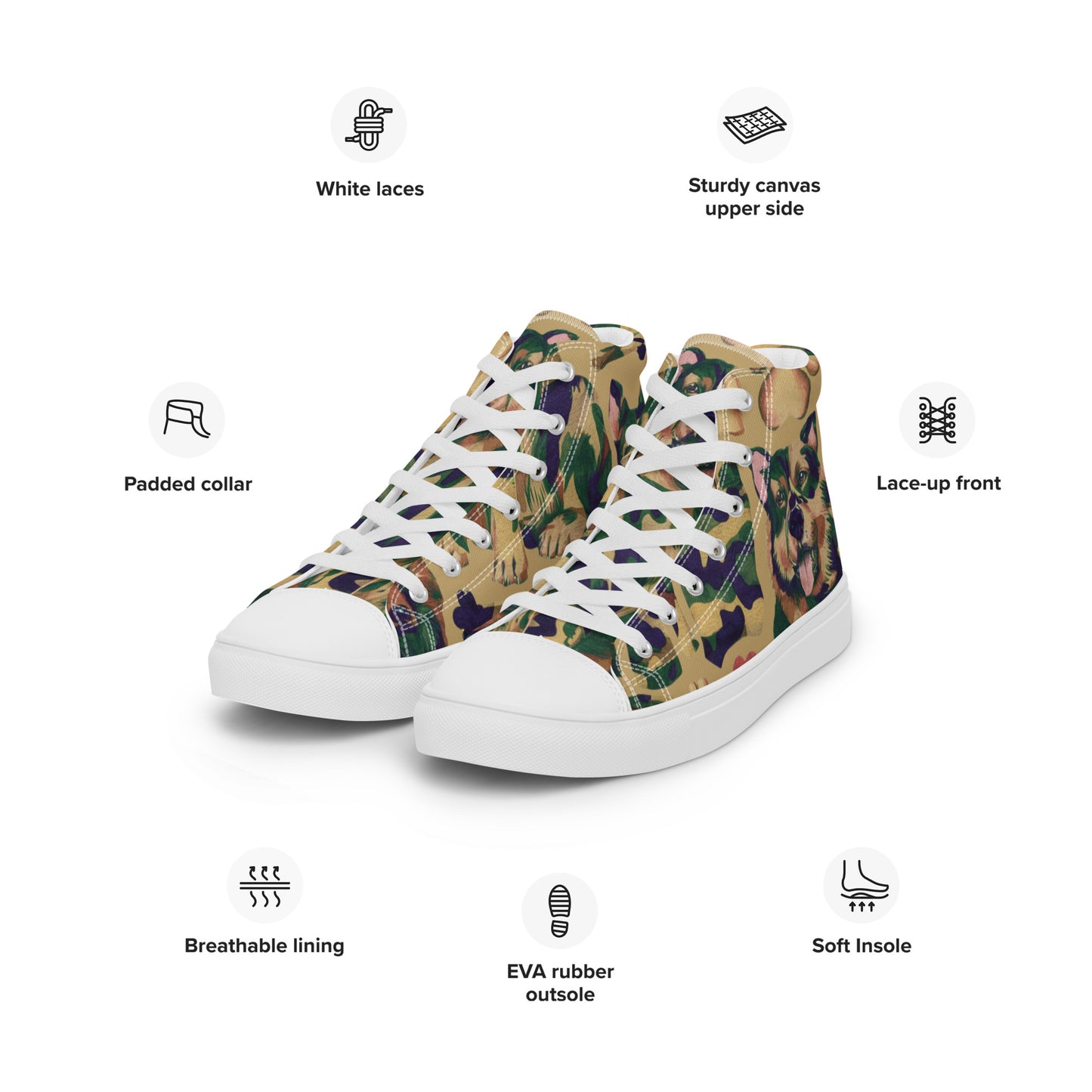 Dynamic Dog Camo high top canvas