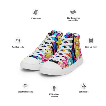 Colorful Cat Crew high top canvas