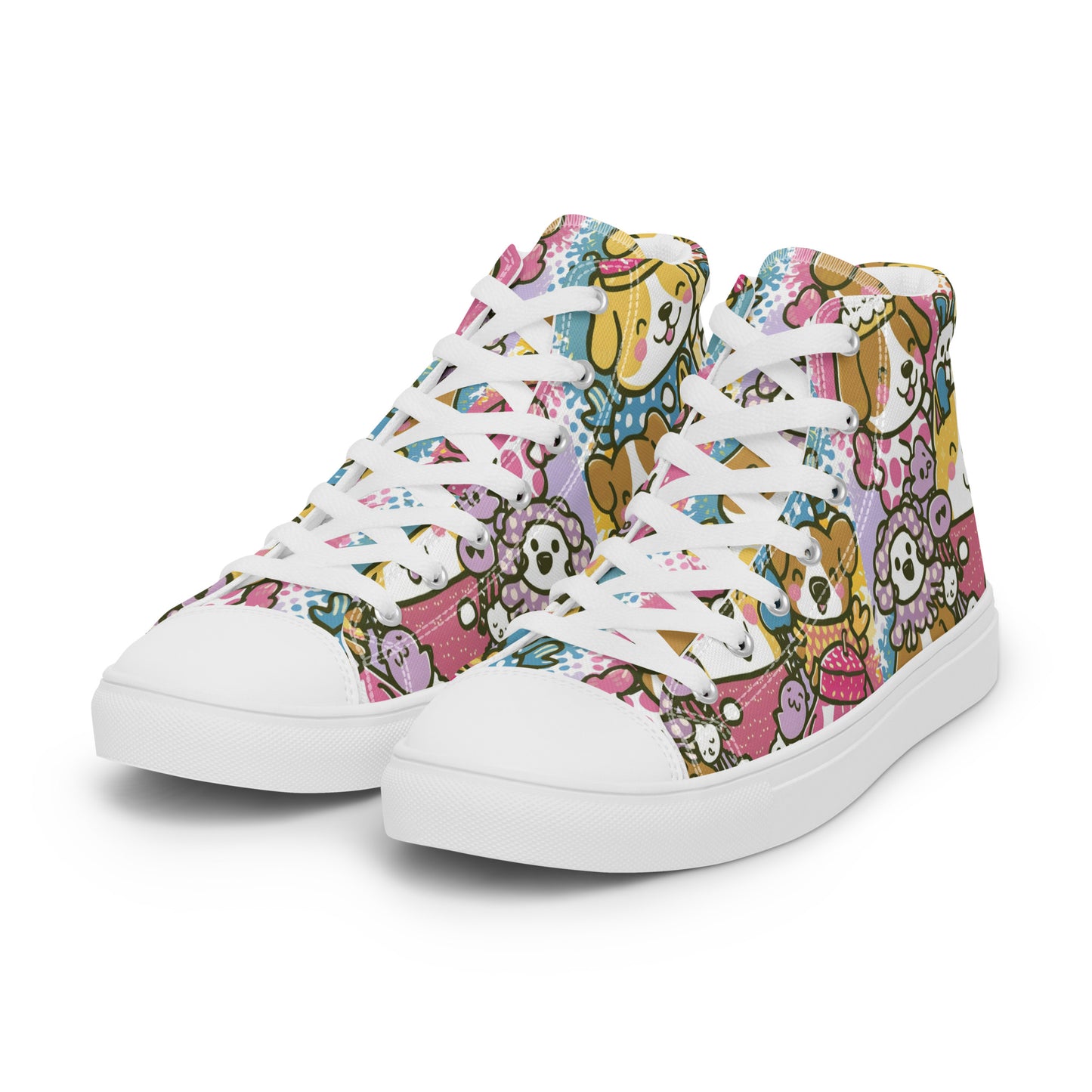 Playful Pooches high top canvas