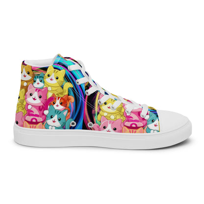 Colorful Cat Crew high top canvas