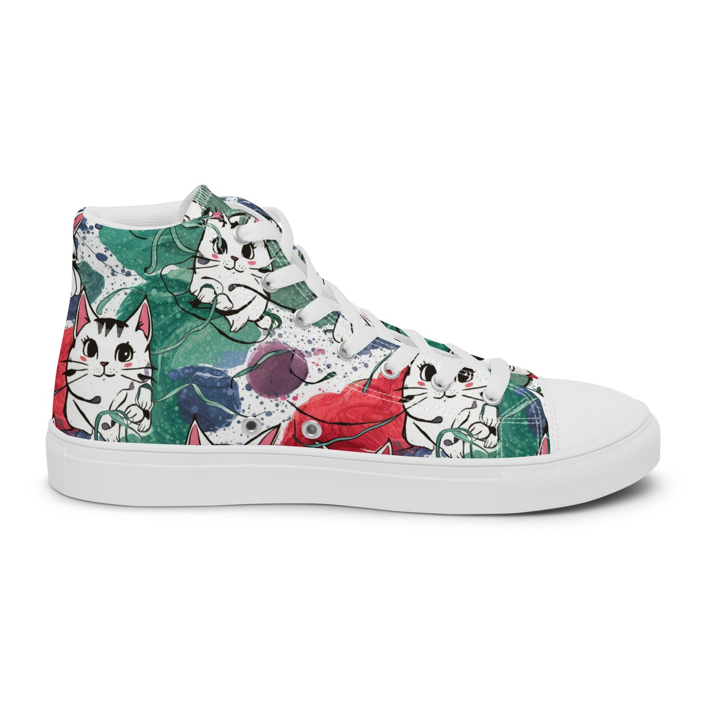 Vibrant Cat Splash high top canvas