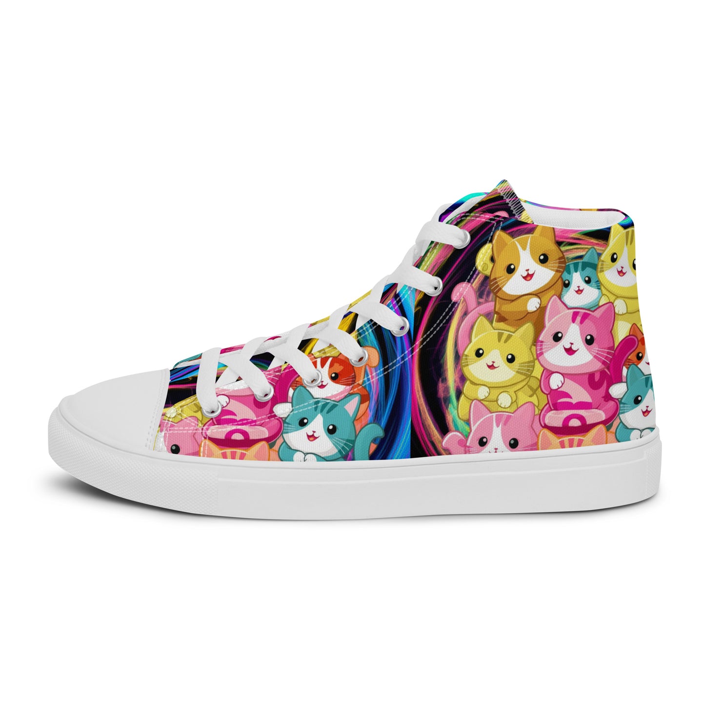 Colorful Cat Crew high top canvas