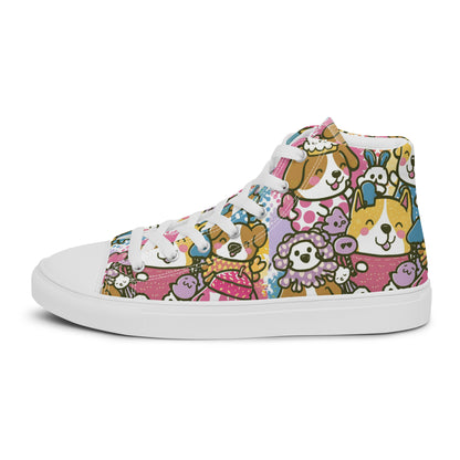 Playful Pooches high top canvas