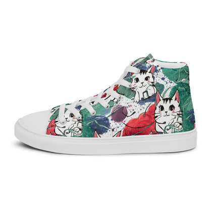 Vibrant Cat Splash high top canvas