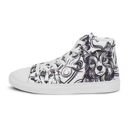 Intricate Canine Art Women’s high top canvas shoes