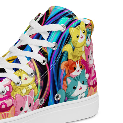 Colorful Cat Crew high top canvas