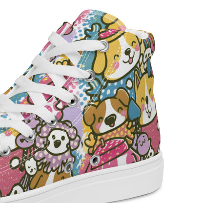 Playful Pooches high top canvas