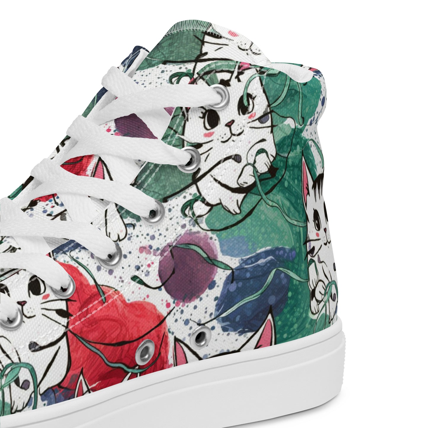 Vibrant Cat Splash high top canvas