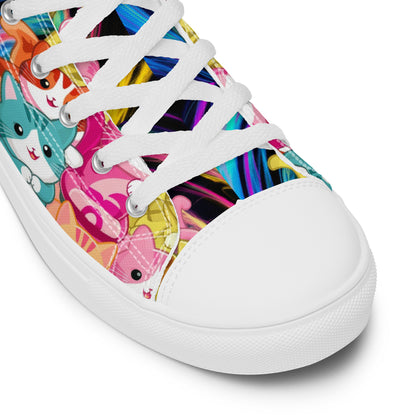 Colorful Cat Crew high top canvas