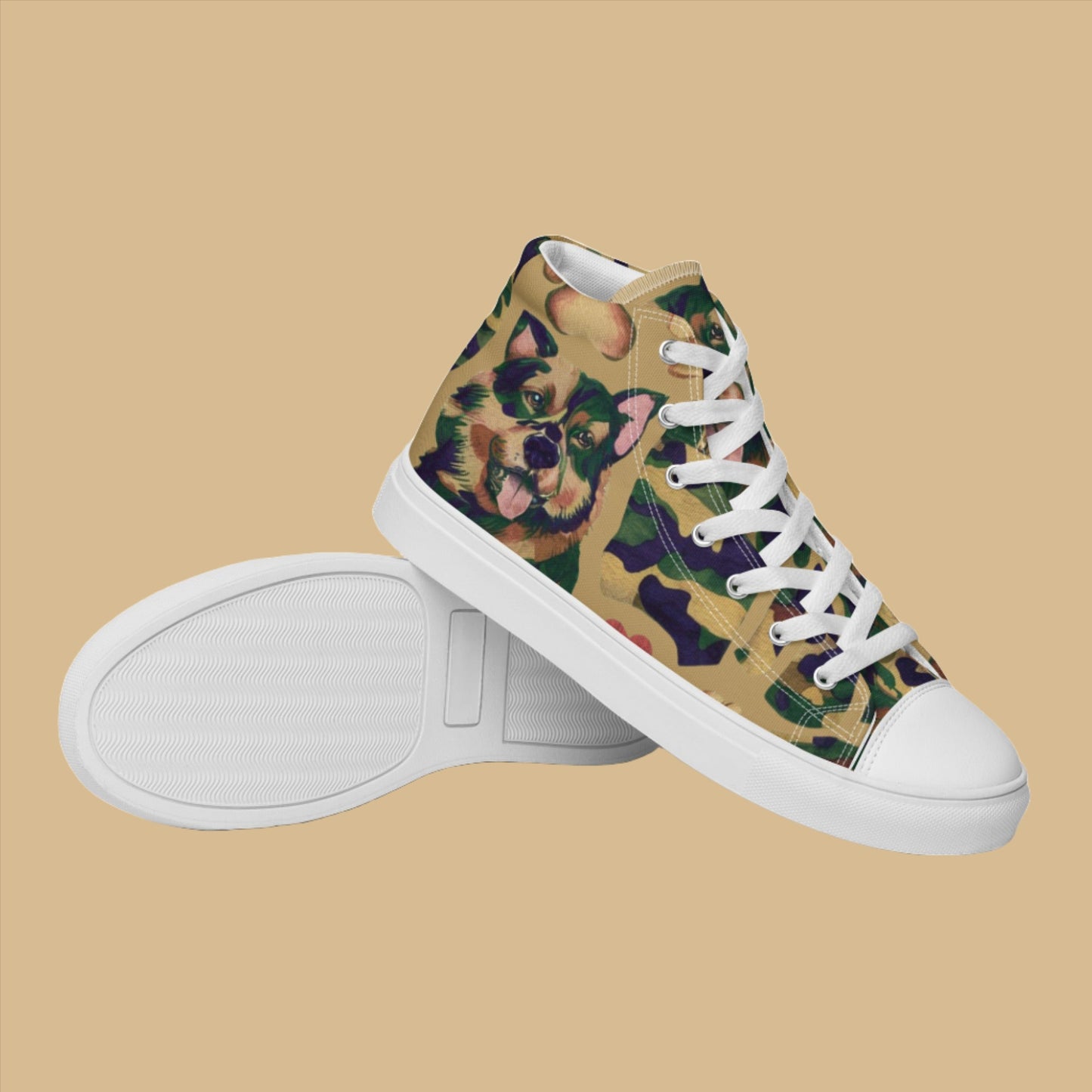 Dynamic Dog Camo high top canvas