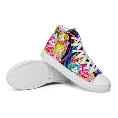 Colorful Cat Crew high top canvas