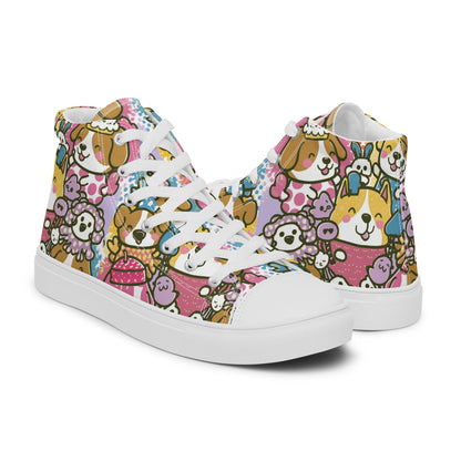 Playful Pooches high top canvas