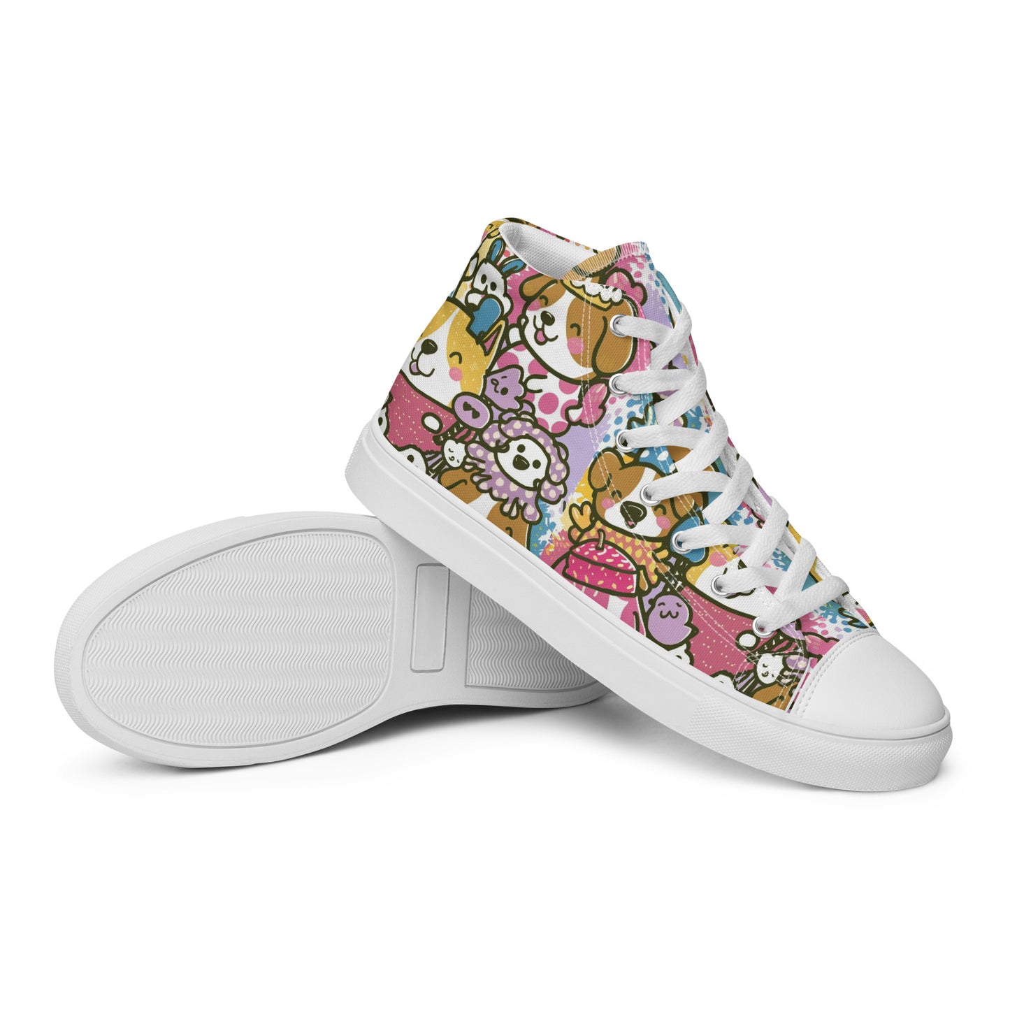 Playful Pooches high top canvas