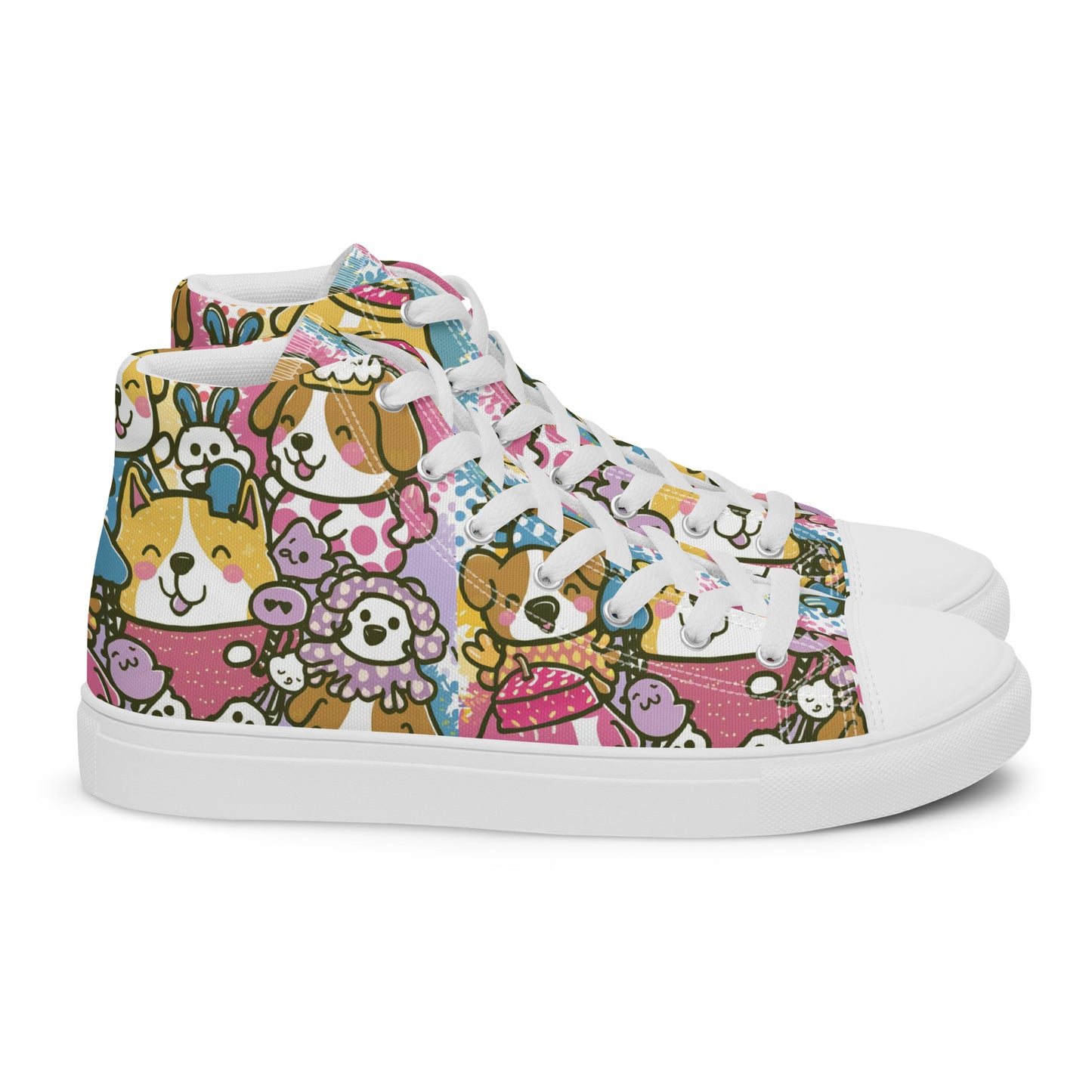 Playful Pooches high top canvas