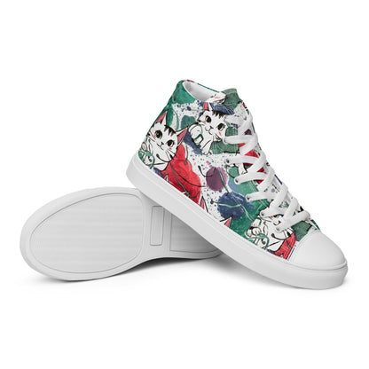 Vibrant Cat Splash high top canvas