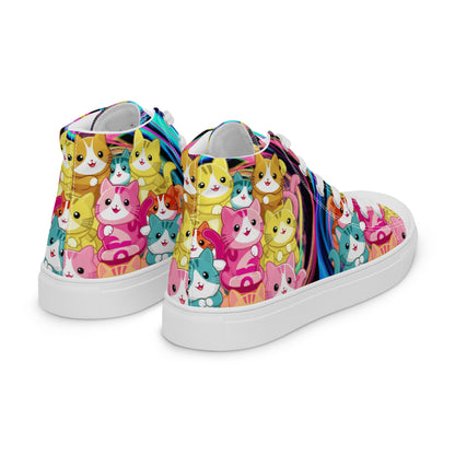 Colorful Cat Crew high top canvas