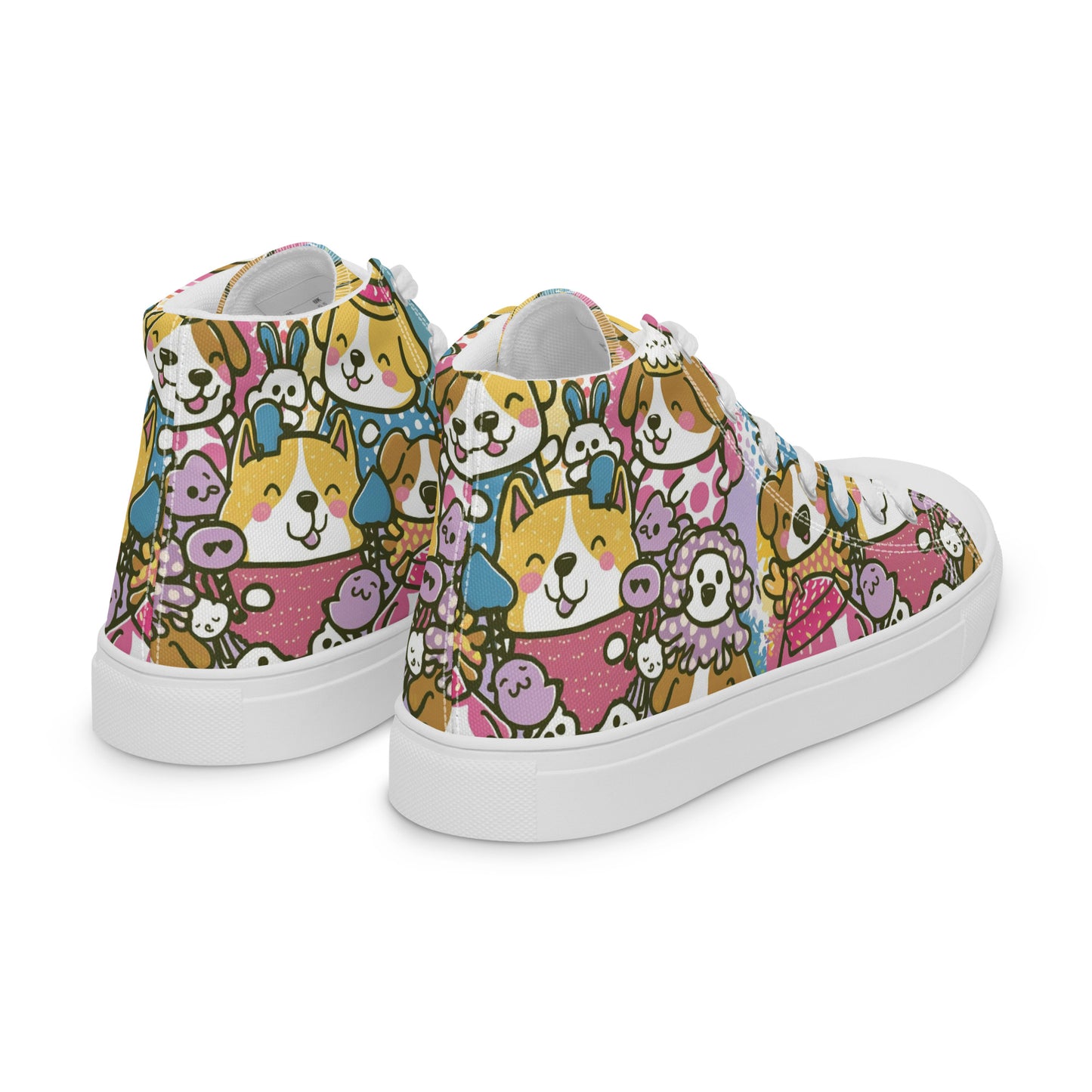 Playful Pooches high top canvas