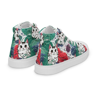 Vibrant Cat Splash high top canvas